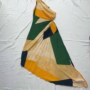 VICI One Shoulder Pleated Geometric Maxi Dress – Women’s Large